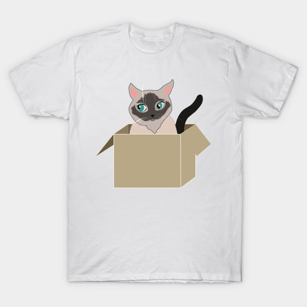 Cat in the box T-Shirt by Orangerinka